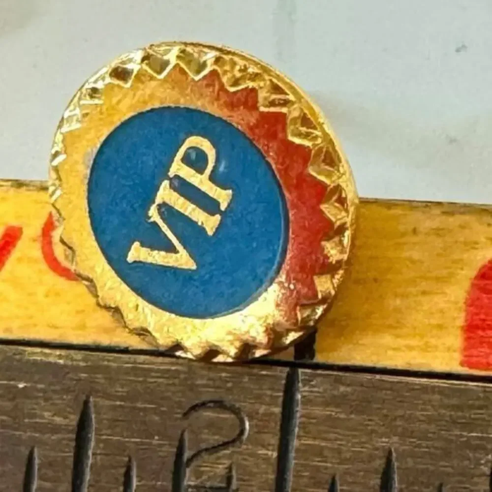 Vintage 1940’s VIP Blue Gilted Enamel Screw Back Men’s Lapel Pin
